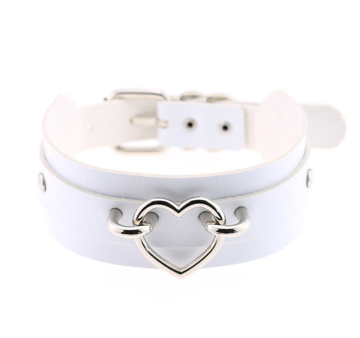 New Fashion Sexy Harajuku Handmade Choker Punk Necklace Leather Heart Necklace Statement Neck Couples Club Party Gifts