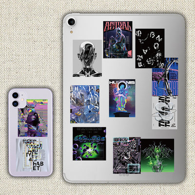 Harajuku Tech Acid Design Poster Sticker