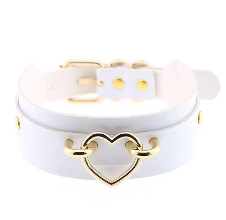 New Fashion Sexy Harajuku Handmade Choker Punk Necklace Leather Heart Necklace Statement Neck Couples Club Party Gifts