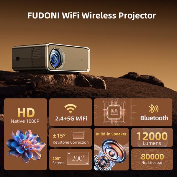 Projector With WiFi & Bluetooth