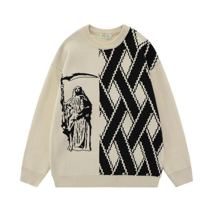 Vintage Anime Couple Sweater Oversize Knit