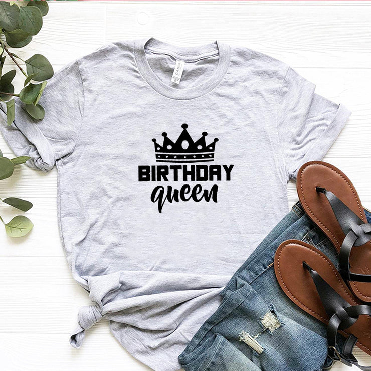 Women Queen Letter Print Short Sleeve T Shirt Cotton Causal Graphic Tee Shirts Girls Birthday Party Oversized Tee